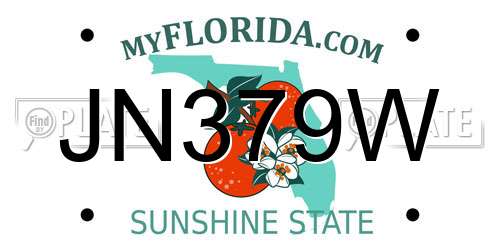 JN379W Florida License Plate