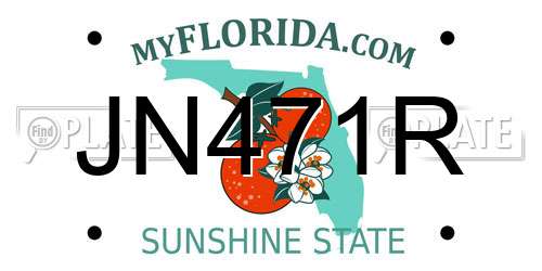 JN471R Florida License Plate