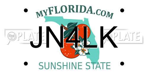 JN4LK Florida License Plate