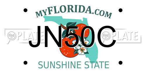 JN50C Florida License Plate