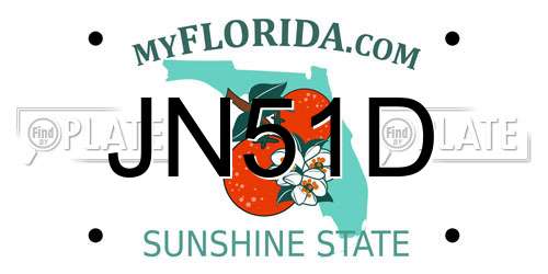 JN51D Florida License Plate