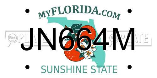 JN664M Florida License Plate