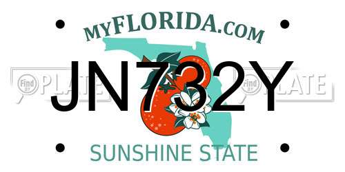 JN732Y Florida License Plate