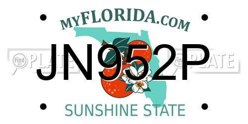 JN952P Florida License Plate