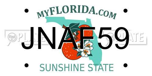 JNAF59 Florida License Plate