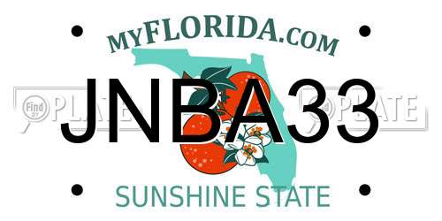 JNBA33 Florida License Plate