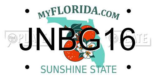 JNBG16 Florida License Plate