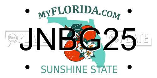 JNBG25 Florida License Plate