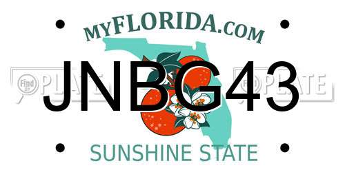 JNBG43 Florida License Plate