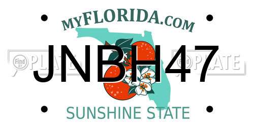 JNBH47 Florida License Plate