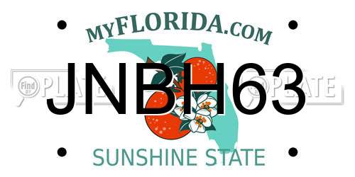 JNBH63 Florida License Plate