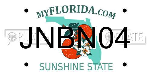 JNBN04 Florida License Plate
