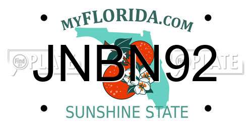 JNBN92 Florida License Plate