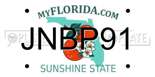 JNBP91 Florida License Plate