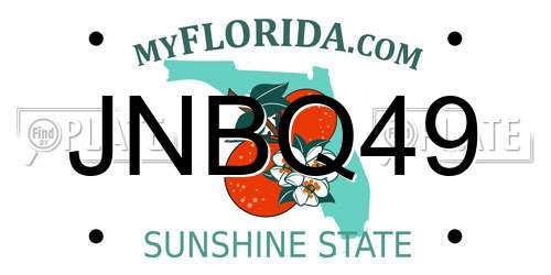 JNBQ49 Florida License Plate