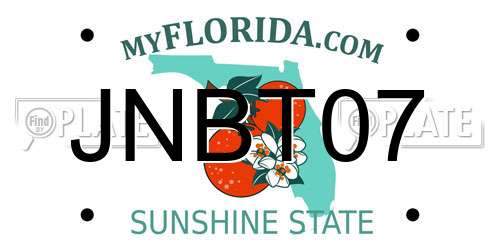 JNBT07 Florida License Plate