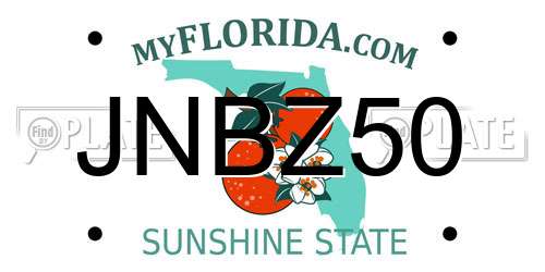 JNBZ50 Florida License Plate