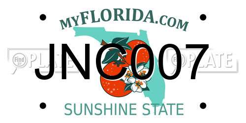 JNC007 Florida License Plate