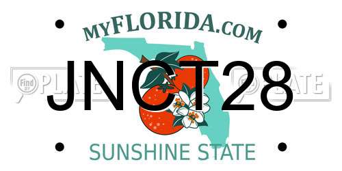 JNCT28 Florida License Plate