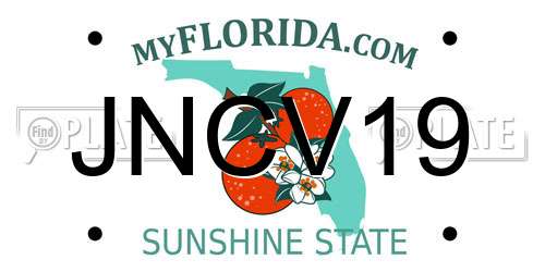 JNCV19 Florida License Plate