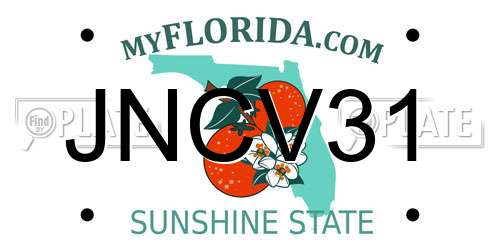 JNCV31 Florida License Plate