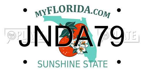 JNDA79 Florida License Plate