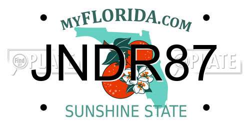 JNDR87 Florida License Plate