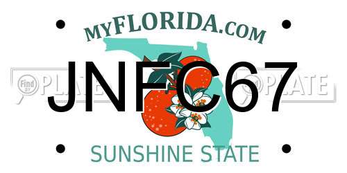 JNFC67 Florida License Plate