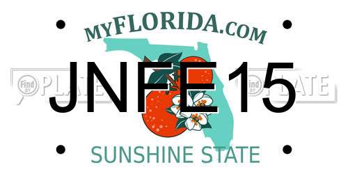 JNFE15 Florida License Plate