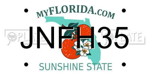 JNFH35 Florida License Plate