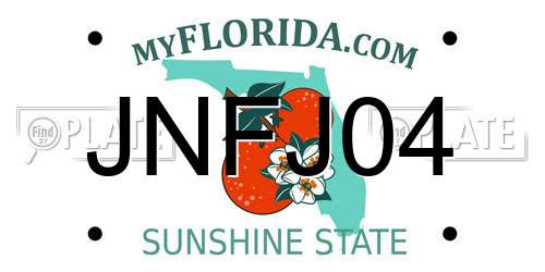 JNFJ04 Florida License Plate