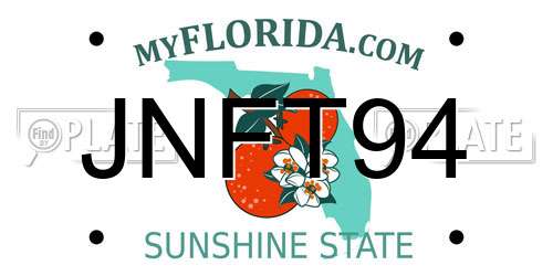 JNFT94 Florida License Plate