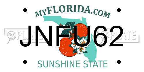 JNFU62 Florida License Plate