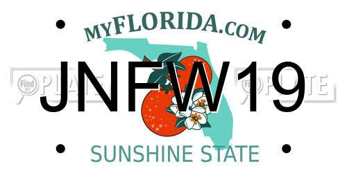 JNFW19 Florida License Plate