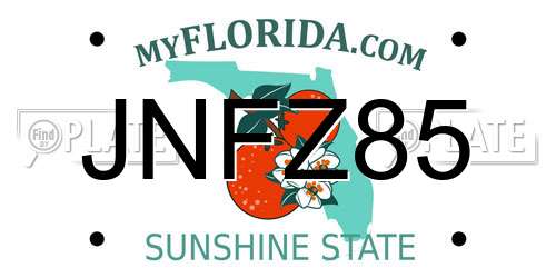 JNFZ85 Florida License Plate