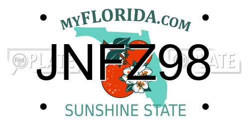 JNFZ98 Florida License Plate