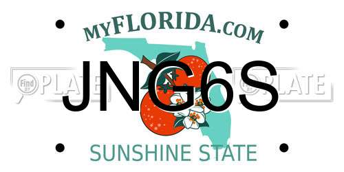 JNG6S Florida License Plate