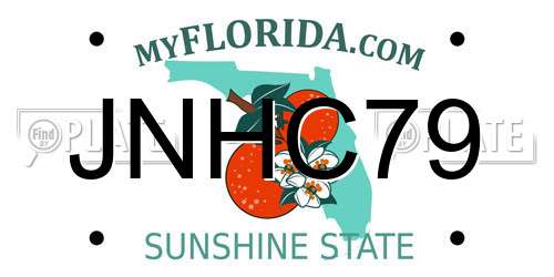 JNHC79 Florida License Plate