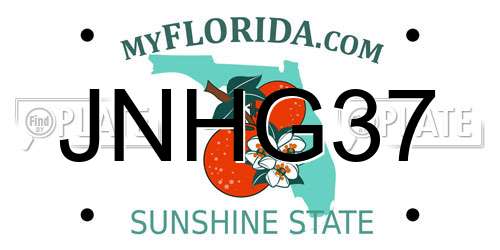 JNHG37 Florida License Plate