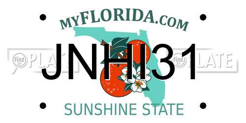 JNHI31 Florida License Plate