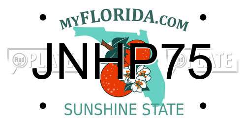 JNHP75 Florida License Plate