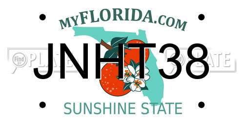 JNHT38 Florida License Plate