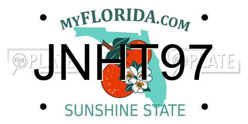 JNHT97 Florida License Plate