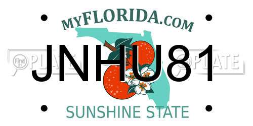 JNHU81 Florida License Plate