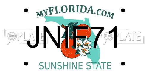 JNIF71 Florida License Plate