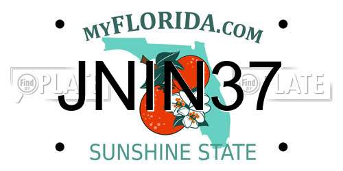 JNIN37 Florida License Plate