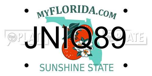 JNIQ89 Florida License Plate