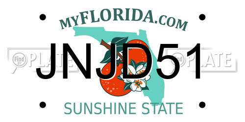 JNJD51 Florida License Plate