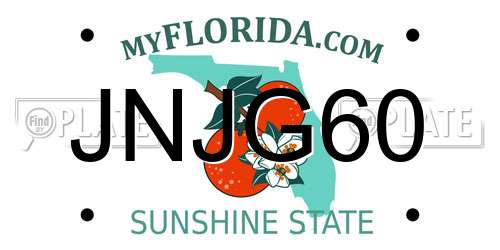 JNJG60 Florida License Plate