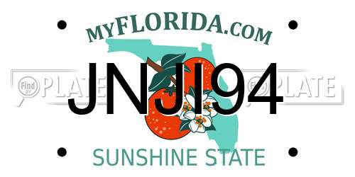JNJI94 Florida License Plate